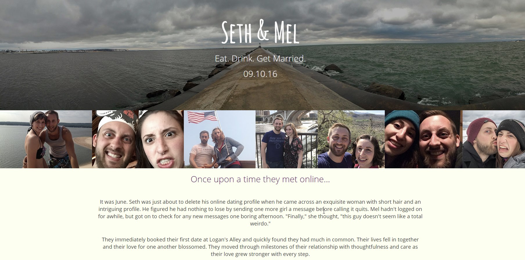 Mel and Seth wedding website